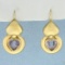 Italian Made Amethyst Heart Dangle Earrings In 14k Yellow Gold