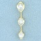 1ct Pear 3 Stone Diamond Pendant In 14k Yellow Gold