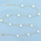 17 Inch Station Cultured Pearl Necklace In 14k Yellow Gold