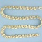 Italian Made Tri Color Designer Link Necklace In 10k Yellow, White, And Rose Gold
