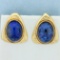 Lapis Lazuli Stud Earrings In 14k Yellow Gold