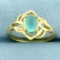 Cabochan Emerald Ring In 10k Yellow Gold