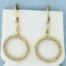 Diamond Circle Dangle Earrings In 14k Yellow Gold
