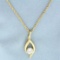 1ct Solitaire Diamond Necklace In 14k Yellow Gold