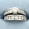 3ct Diamond Engagement Ring And Matching Wedding Band Set In 14k White Gold