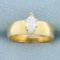 Marquise Diamond Solitaire Engagement Ring In 14k Yellow Gold