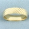 Mens Diagonal Stripe Wedding Band Ring In 14k Yellow Gold