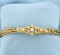 Vintage Designer Diamond Link Bracelet In 14k Yellow Gold