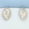 1ct Diamond Cluster Earrings In 14k Yellow And White Gold
