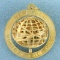 3d Mechanical New York World's Fair City Globe Pendant In 14k Yellow Gold