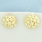 Diamond Cut Button Earrings In 14k Yellow Gold