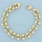 Beaded Cable Link Bracelet In 14k Yellow Gold