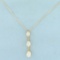 1ct Tw Past Present Future 3 Stone Pear Diamond Necklace In 14k Yellow Gold