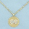 Number 80 Diamond Medallion On Rope Chain In 14k Yellow Gold