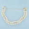 Double Strand Cultured Akoya Pearl Bracelet In 14k Yellow Gold