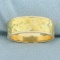 24k Nugget Inlay Band Ring In 14k Yellow Gold