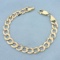Mens Curb Link Chain Bracelet In 14k Yellow Gold