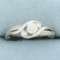 Diamond Accented Engagement Ring In 14k White Gold