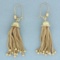 Multi Strand Foxtail Link Dangle Drop Earrings In 14k Yellow Gold