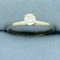 Diamond Solitaire Engagement Ring In 14k White Gold