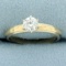 Vintage Diamond Solitaire Engagement Ring In 14k Yellow Gold