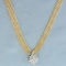 Diamond Teardrop Cluster Bismark Necklace In 14k Yellow Gold
