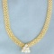 16 Inch Diamond Pyramid Cluster Bismark Necklace In 14k Yellow Gold