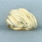 Diamond Cut Scalloped Shrimp Domed Ring In 10k Yellow Gold