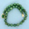 14 Inch Jade Hand Knotted Choker Necklace With 14k Yellow Gold Clasp