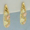 Black Hills Gold Flower And Leaf Drop Earrings In 10k Yellow, Green And Rose Gold