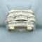 Mens Baguette Diamond Screw Design Ring In 14k Yellow And White Gold