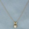 Diamond Buttercup Pendant On Chain Necklace In 14k Yellow Gold