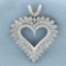 2ct Diamond Double Row Heart Pendant In 10k White Gold
