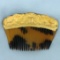 Antique Tortoise Shell Comb In 18k Yellow Gold
