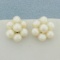 Cultured Pearl Button Earrings In 14 Yellow Gold