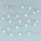 Cultured Pearl Station Necklace In 14 Yellow Gold