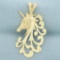 Diamond Cut Unicorn Pendant In 14k Yellow Gold