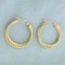Vintage Beaded Hoop Earrings In 14k Yellow Gold