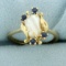 Baroque Pearl And Sapphire Ring In 14k Yellow Gold