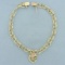 Number One Mom Charm Bracelet In 10k Yellow Gold