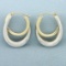 Two Tone Double Hoop Earrings In 14k Yellow And White Gold