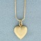 Italian Puffy Heart Necklace In 14k Yellow Gold