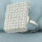 Vintage Diamond Concealed Eterna Watch Ring In 14k White Gold