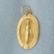 Virgin Mary Miraculous Medal Pendant Or Charm In 14k Yellow Gold