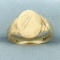 Antique Engraved Signet Ring In 9k Yellow Gold