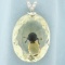 Designer Victorian Reproduction Bee Bug Rock Crystal Diamond Pendant In 18k White Gold