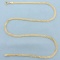 Italian 16 Inch Braided Herringbone Chain Necklace In 14k Yellow Gold