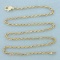 14.5 Inch Rope Link Chain Necklace In 14k Yellow Gold