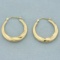 Twisting Design Textured Hoop Earrings In 14k Yellow Gold