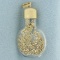Gold Flake Love Token Flask Pendant In 14k Yellow Gold